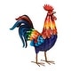 preview thumbnail 5 of 3, Colorful Rooster Metal Garden Statuary