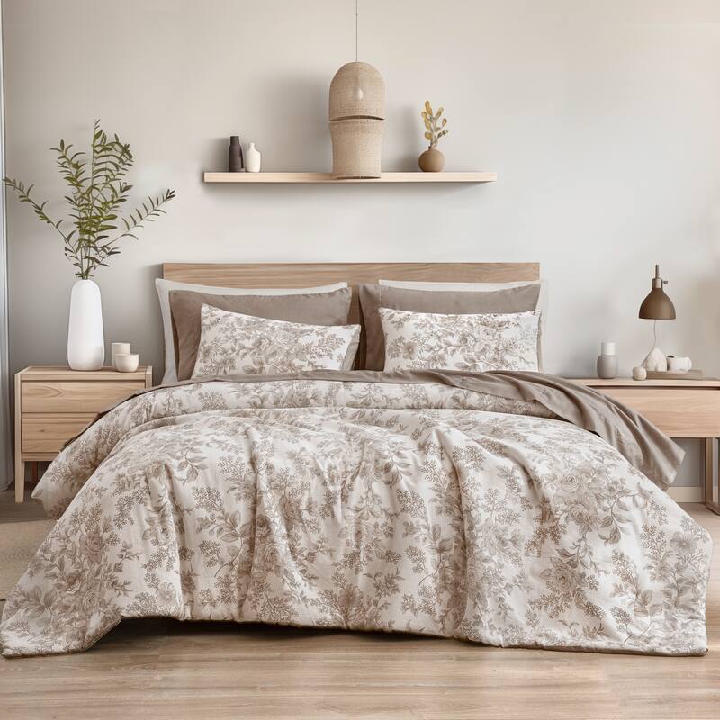 Wonderful Floral Comforter Set Bag in A Bag 7 Piece Set