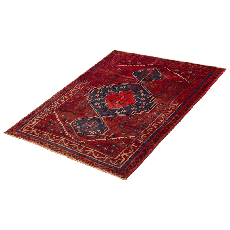 ECARPETGALLERY Hand-knotted Melis Vintage Red Wool Rug - 4'11 x 5'11