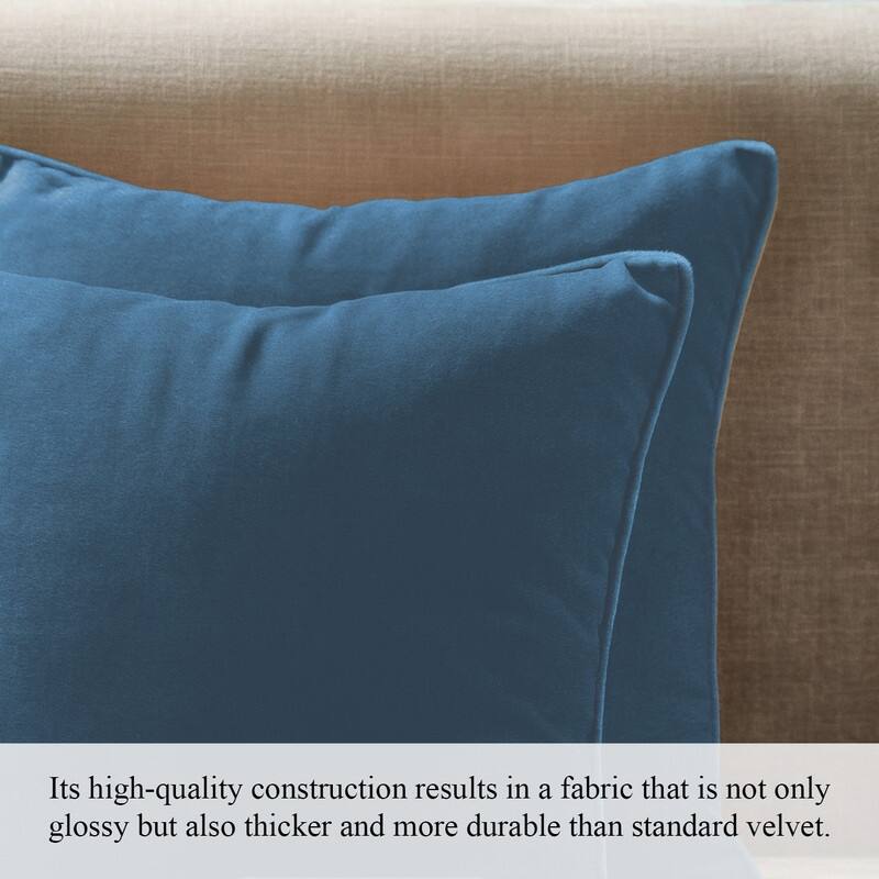 A1HC Set of 2 Luxurious Fine Soft Velvet Throw Pillow Covers Only, For Sofas, Beds, Vibrant Colors and Hidden Zipper
