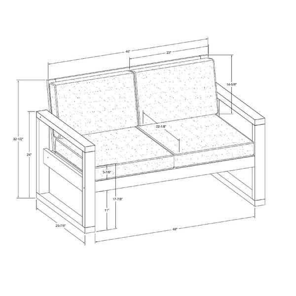 Middlebrook Hudson Acacia Frame Love Seat On Sale Bed Bath & Beyond