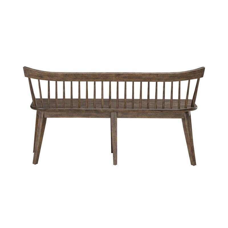 Midland Falls Rustic Brown Spindle Back Bench