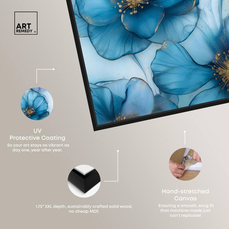 Gilded Cyanescence Canvas by Art Remedy