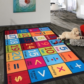 Anti Slip Children's Educational Numbers Nursery Kids Bedroom Play Rug 100x138cm 