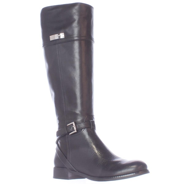Shop Coach Micha Buckle Strap Riding Boots, Black Free Shipping Today