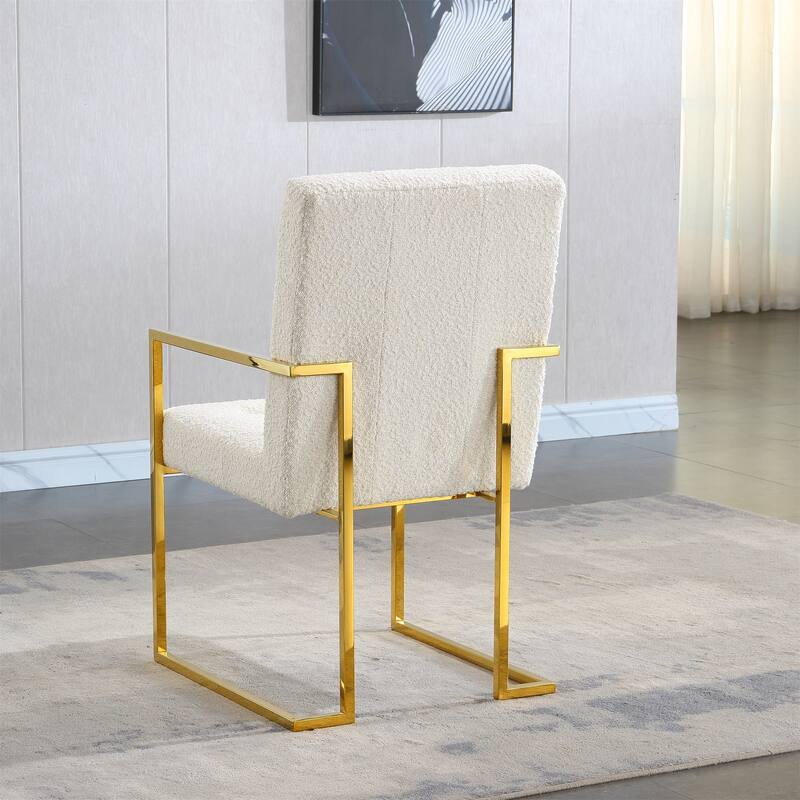 Velvet Dining Chair Tufted Design and Silver Finish Stainless Base