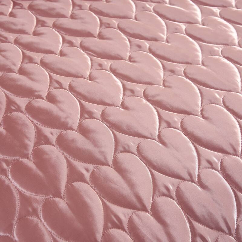 Juicy Couture Satin Heart Stitched Quilt Sets