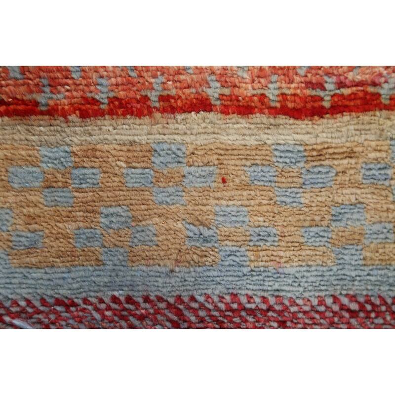 Striped Oriental Gabbeh Kashkoli Runner Rug Hand-knotted Wool Carpet - 2'8" x 11'11"