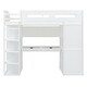 preview thumbnail 7 of 26, Twin Size Wood Loft Bed with Wardrobes, 4 Drawers and 4 Shelves
