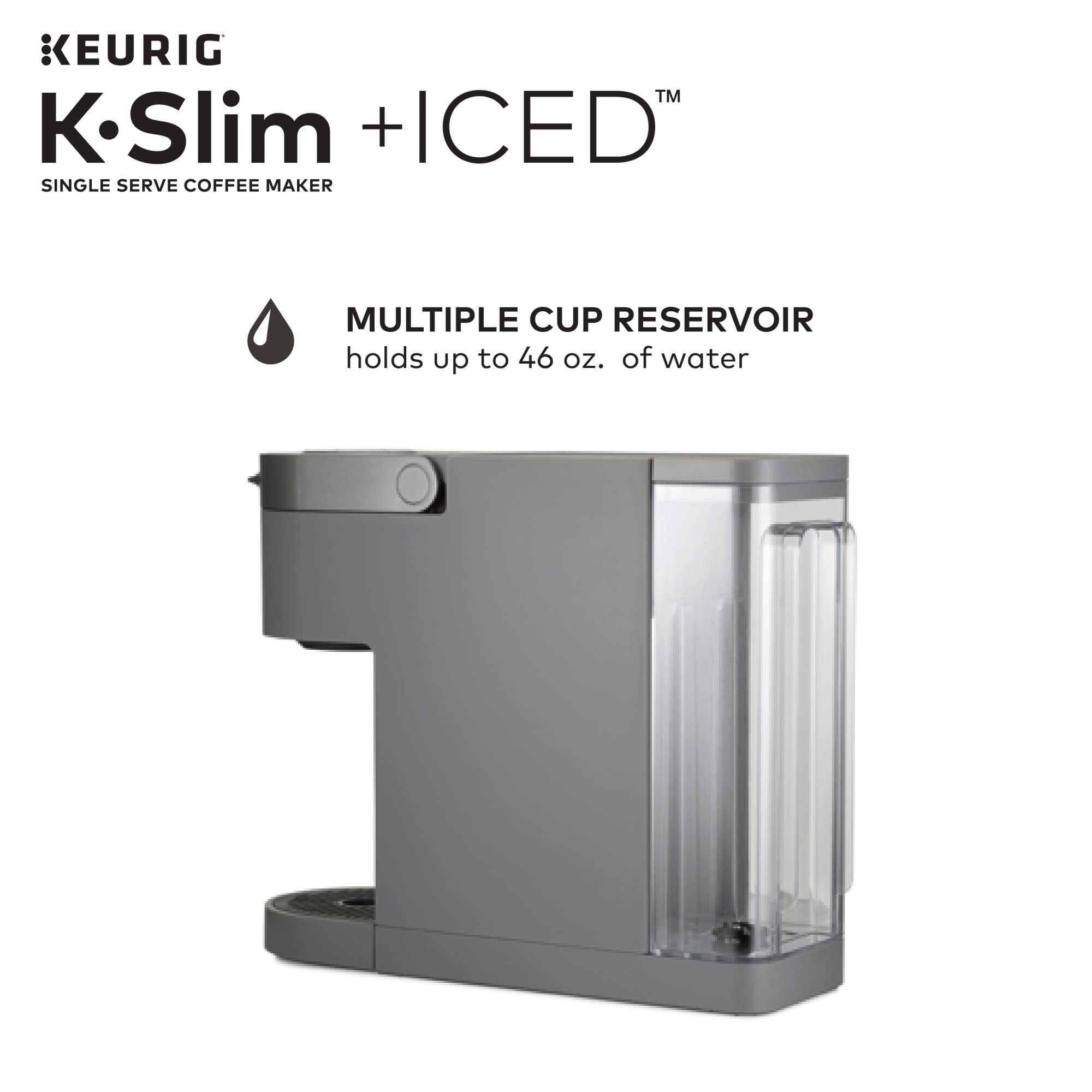 Keurig K-Slim + Iced Single Serve Coffee Maker Brews 8 to 12oz. Cups (Gray)