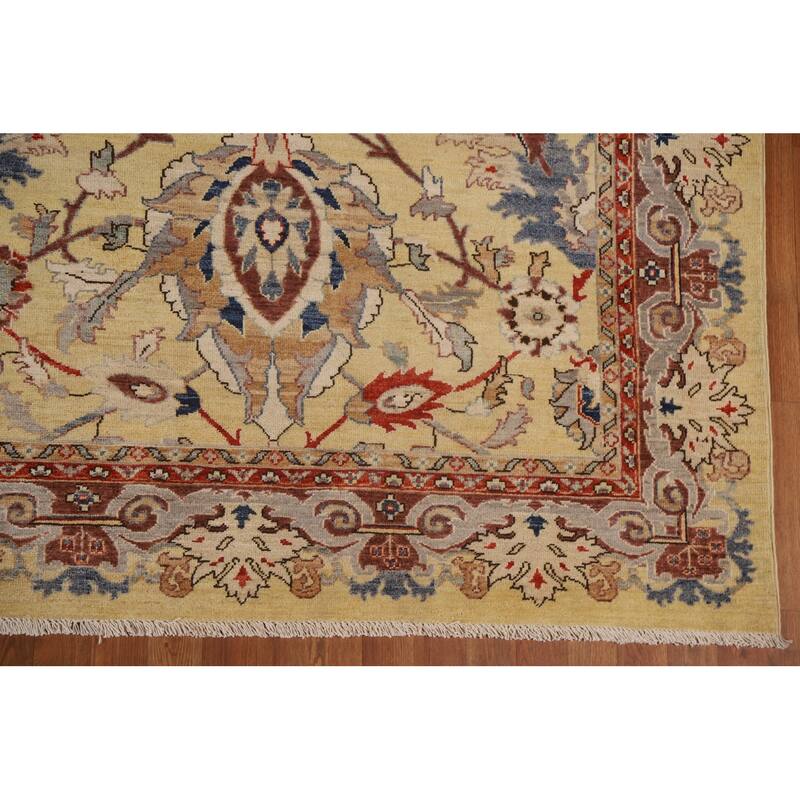 Vegetable Dye Ziegler Oriental Area Rug Hand-knotted Wool Carpet - 9'1"x 11'7"