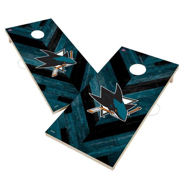 slide 2 of 5, San Jose Sharks NHL Cornhole Board Set Include Carrying Case