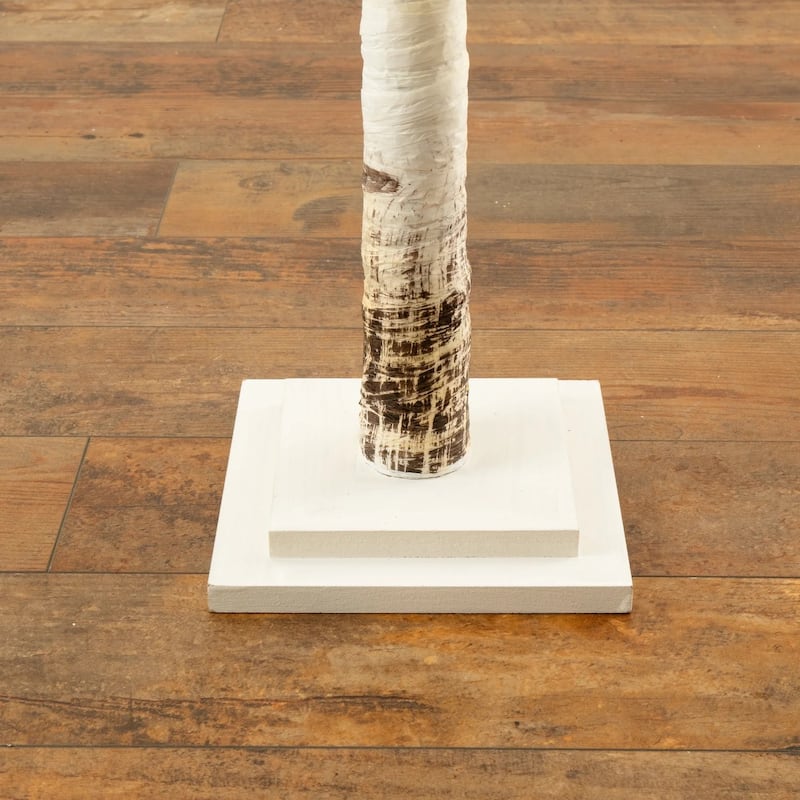 5' Pre-Lit Slim Birch Artificial Christmas Tree, Warm White LED Lights - 5 Foot