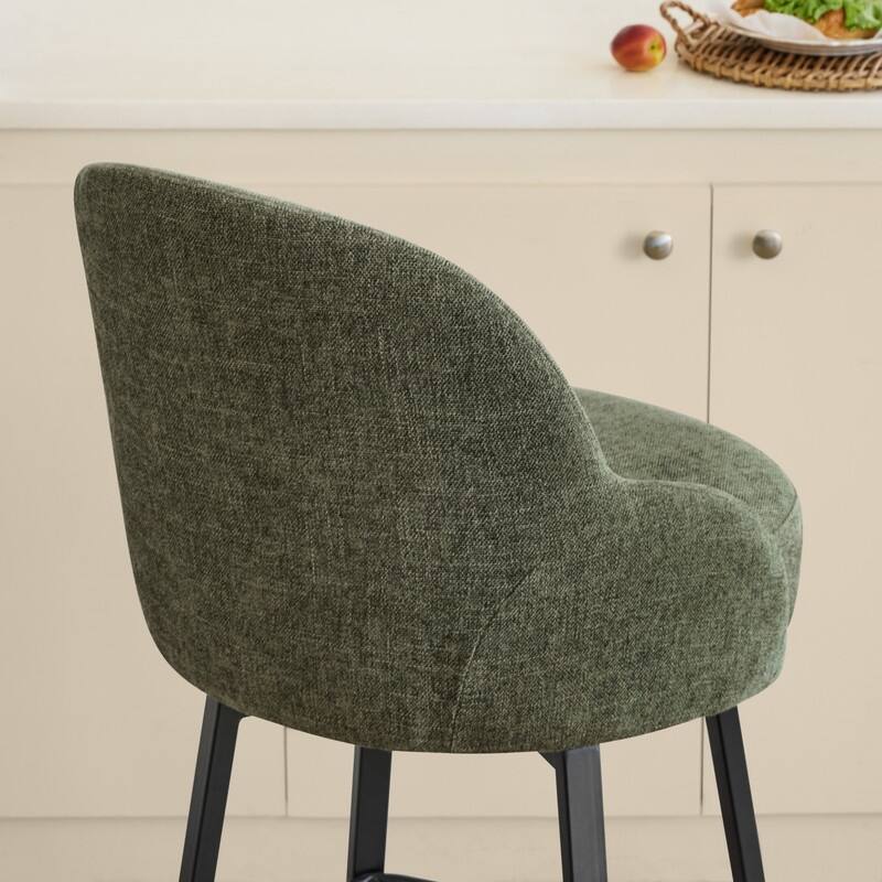 Spruce & Spring Amari Swivel Upholstered Counter Bar Stool with Thickened Cushion