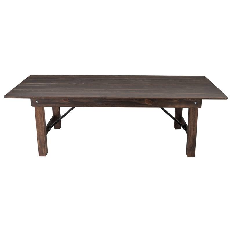 8' x 40" Rectangular Antique Rustic Solid Pine Folding Farm Table - 96"D x 40"W x 30"H