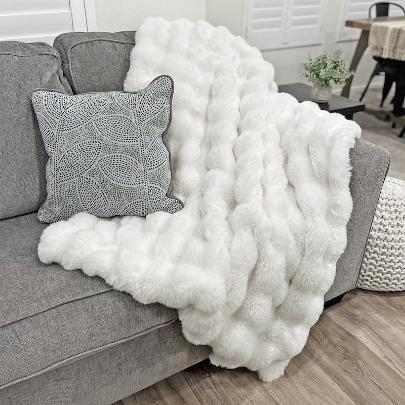 The Mood Choppy Textured FauxFur Throw
