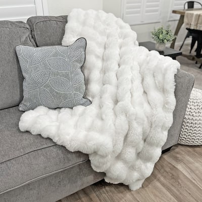 The Mood Choppy Textured FauxFur Throw