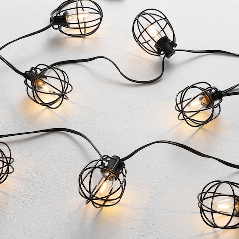 SAFAVIEH Lighting Garnet 10 FT Led Outdoor String Lights - Black