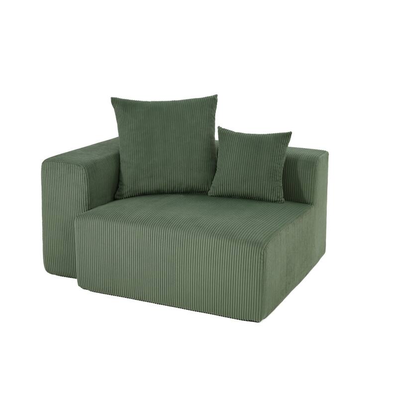 51"W Oversized Modular No Assembly Corduroy Accent Corner Chair