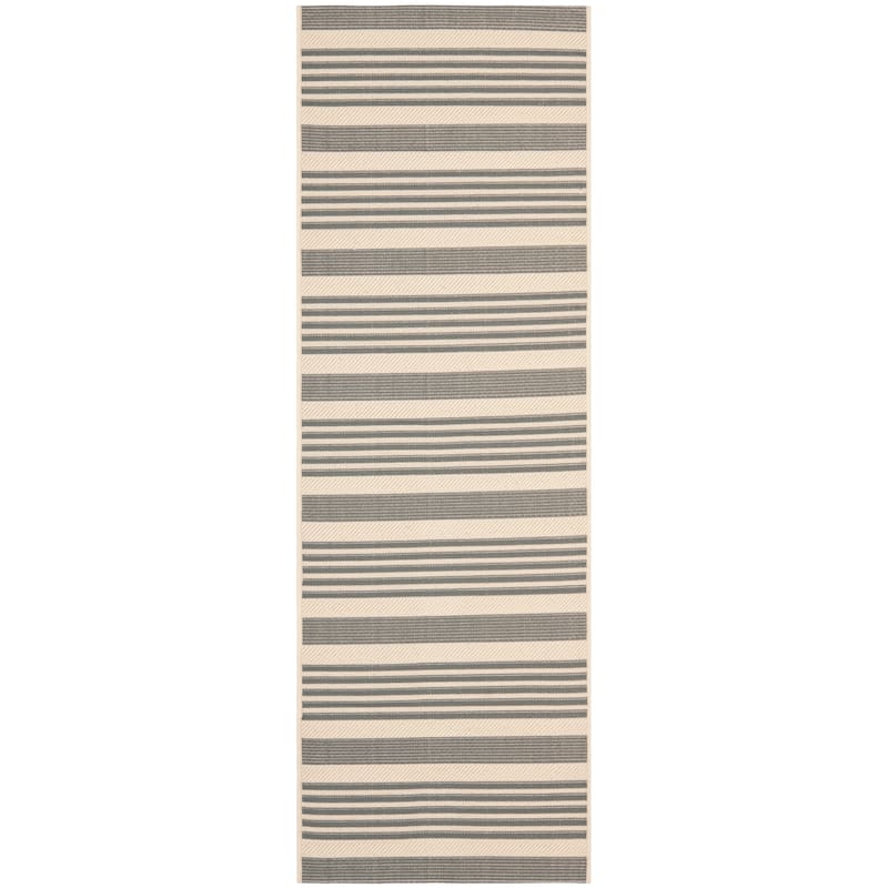 SAFAVIEH Courtyard Charmaine Indoor/ Outdoor Waterproof Area Rug - Grey/Bone - 2'3" x 14' Runner