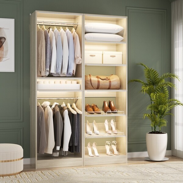 全国宅配無料 Freestanding 2 of Set Cimly Closet Racks Shoe with System テープ・マスキングテープ