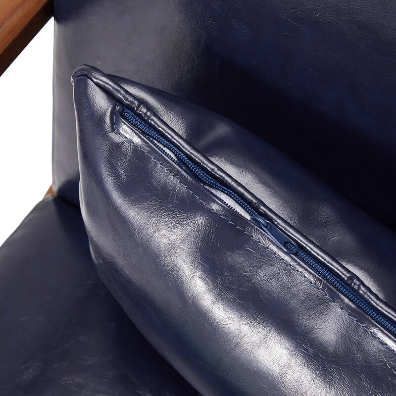 Glitzhome Set of 2 30.75"H Mid-Century Modern PU Leather Accent Chairs - 25.75"W x 33.75"D x 30.75"H