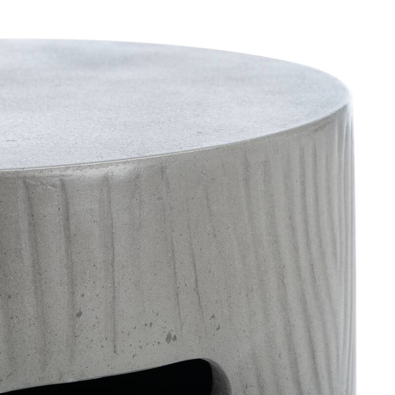 SAFAVIEH Reasilvia Trunk Concrete Indoor/ Outdoor Accent Table (Dark Grey) - 14.9" x 14.9" x 16.5" - 15Wx15Dx17H