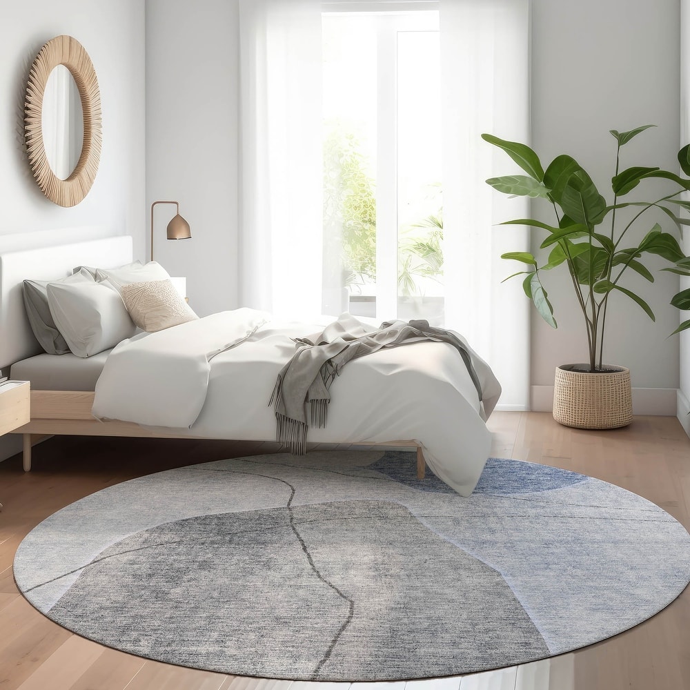 Machine Washable Indoor/ Outdoor Chantille Abstract Contemporary Rug