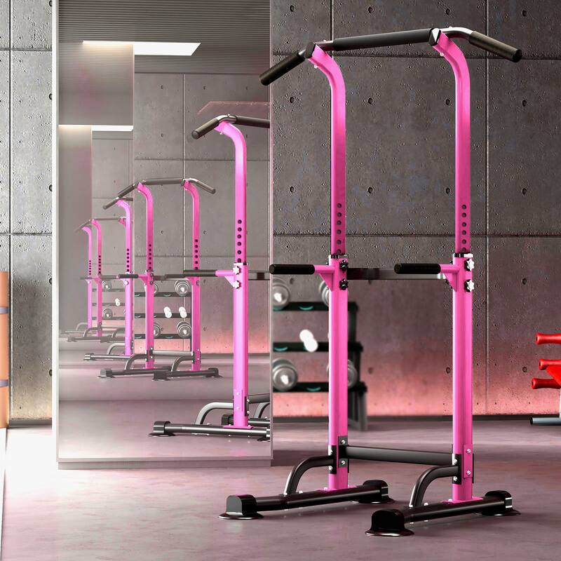 Adjustable Height Power Tower Pull Up Bar Station Home Gym Workout Equipment