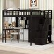 preview thumbnail 3 of 34, Full Size Solid Wood Frame Loft Bed with Bookshelf, Drawers, Desk and Wardrobe