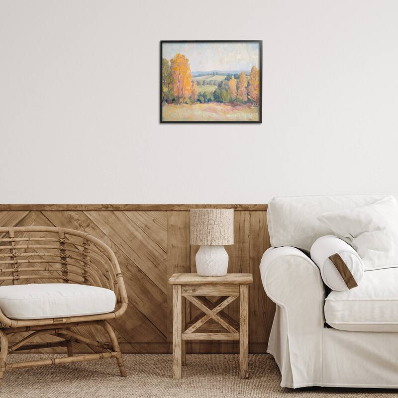 Stupell Countryside in Autumn Framed Giclee Art Design By Petal Prints Design