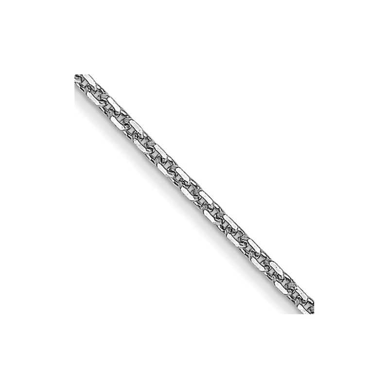 Curata 10k White Gold 0.95mm Diamond Cut Cable Chain Necklace (Lobster)