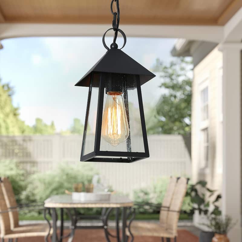 Alestair Farmhouse 2-Pack Outdoor Wall Sconces Clear Glass Exterior Lantern for Entryway/ Front Door/ Patio - 1-Pack Pendant