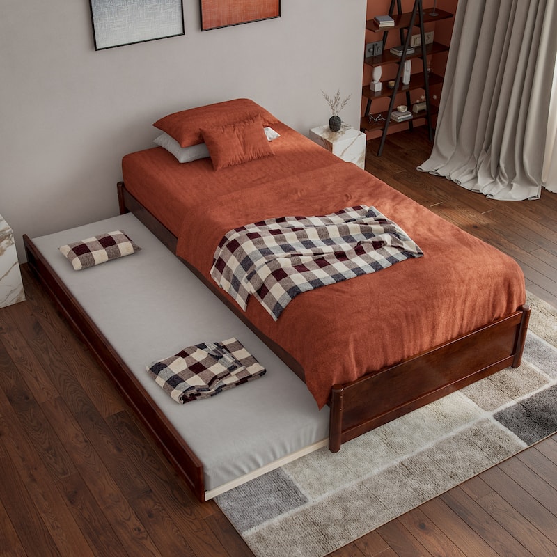 Barcelona Panel Platform Bed with Twin XL Trundle