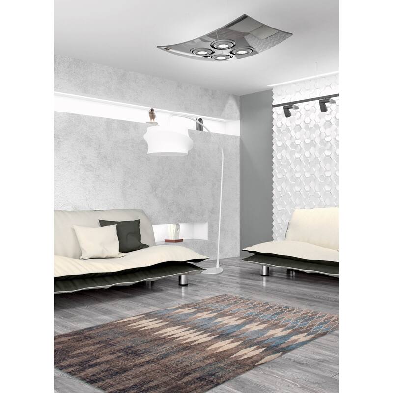 ECARPETGALLERY Hand-knotted Tangier Dark Grey Wool Rug - 5'1 x 7'7