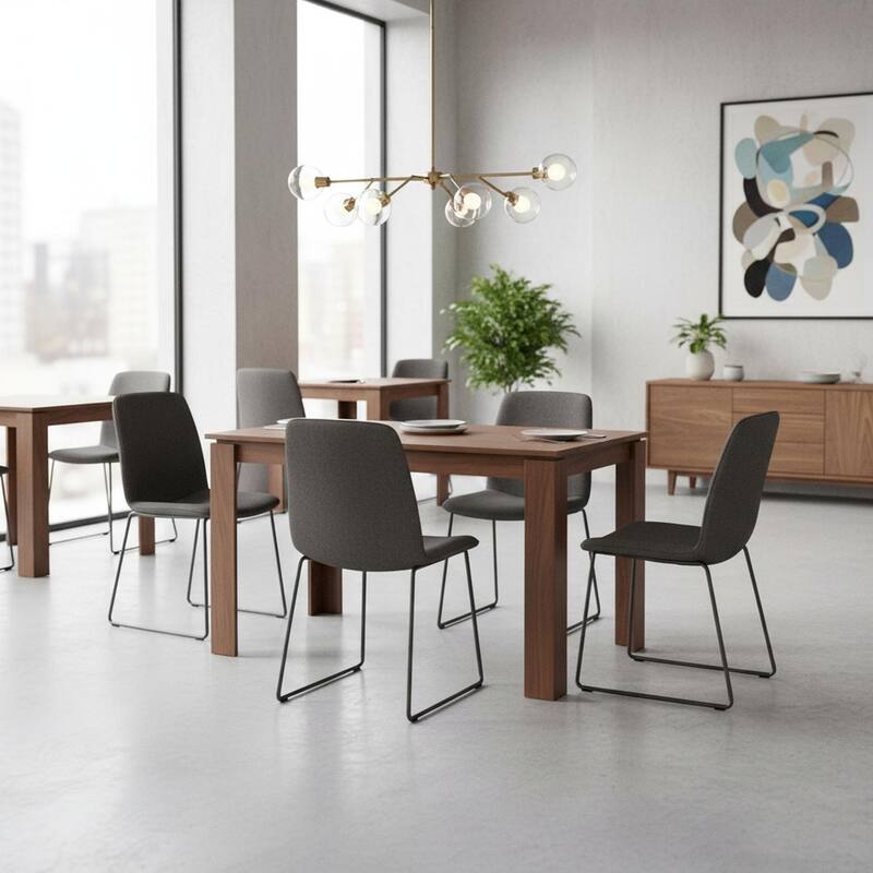HomyLin Rectangular Wooden Kitchen Dining Table for 4-8