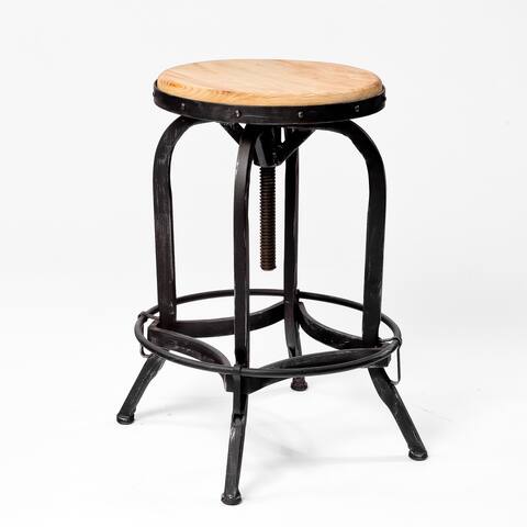 laina Naturally Antique Firwood and Iron Barstool by Christopher Knight Home