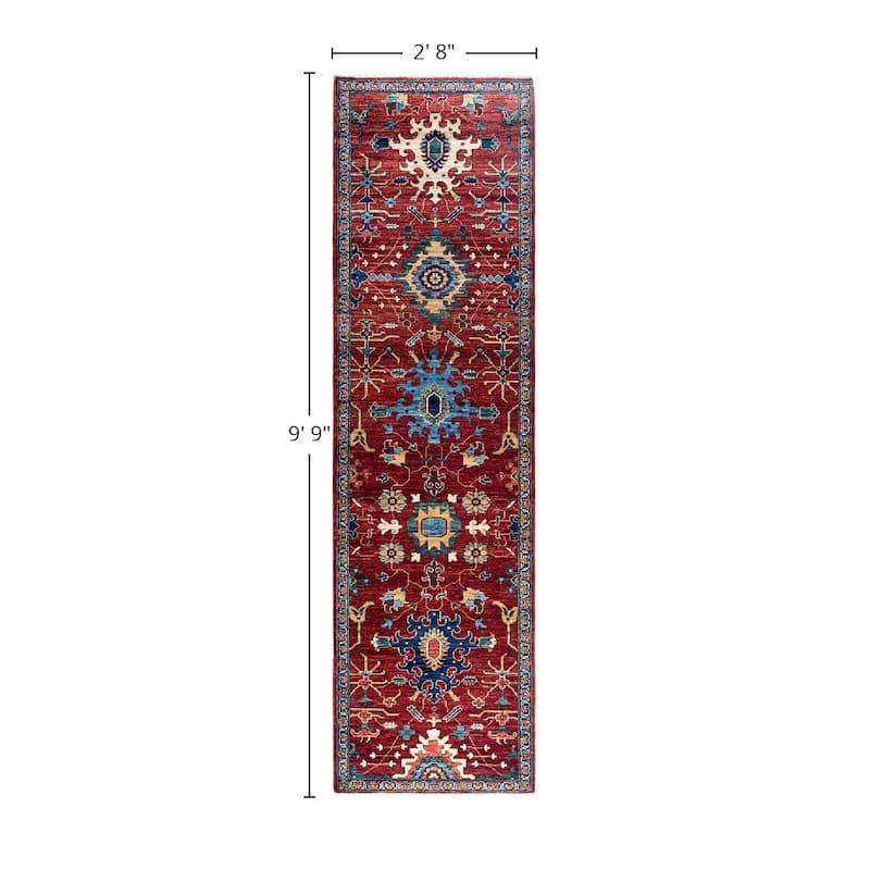Serapi One-of-a-Kind Hand-Knotted Runner Rug - Red, 2' 8" x 9' 9" - 2' 8" x 9' 9"
