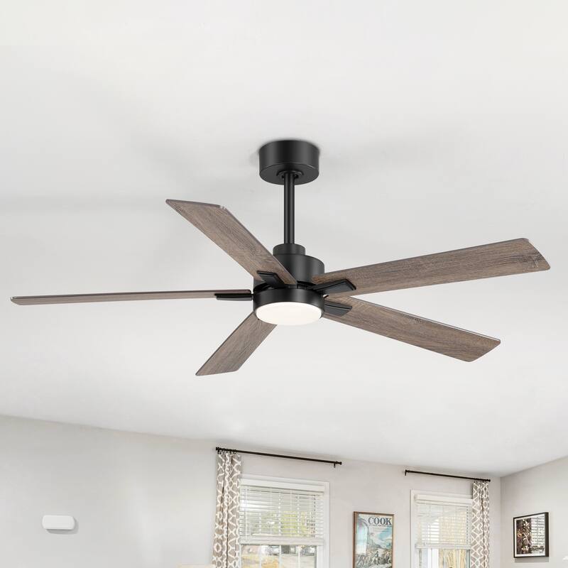 36/42/52-Inch Reversible 3/5-Blade Integrated LED Ceiling Fan with Light Remote
