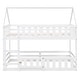 preview thumbnail 11 of 13, House Bunk Bed Toddler Floor Bed Solid Wood Kids Bed with Safety Fence and Lockable Small Door for Kids-Twin over Twin, White