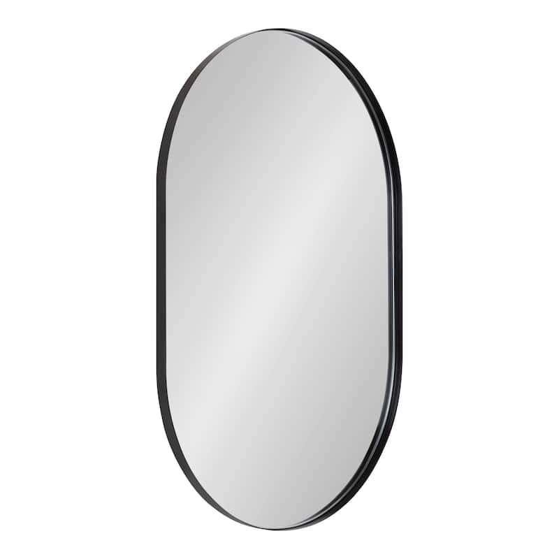 Kate and Laurel Rollo Capsule Framed Wall Mirror - 20x30 - Black