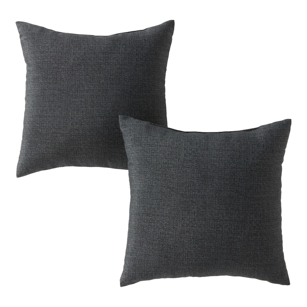 Solid Heathered Outdoor Square Throw Pillow (Set of 2)