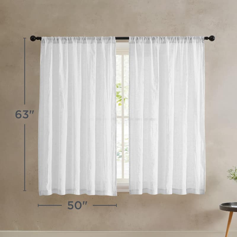 French Connection Charter Crushed Rod Pocket Window Curtain Pair