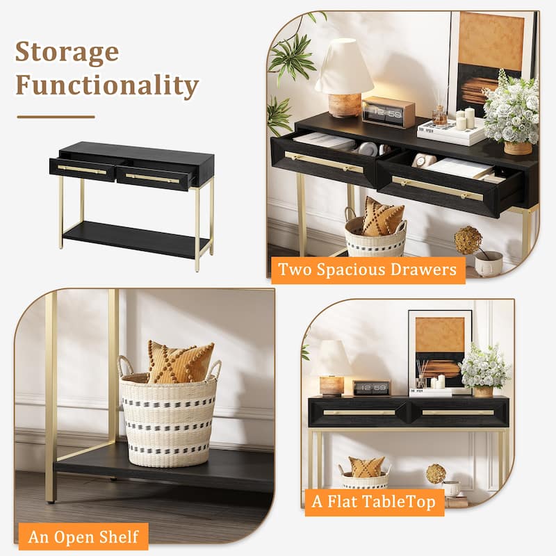 Console Table with Two Drawers for Entryway