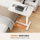 preview thumbnail 7 of 5, White Rolling Laptop Desk Height Adjustable Small Standing Desk, Mobile Side Table Bed Table, Mobile Standing Desk for Coffee