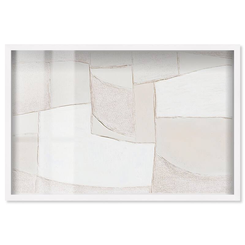 Veiled Calm Shadowbox by Art Remedy - White - 36" x 24"