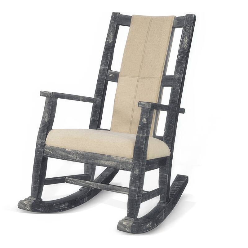 Rena Rocking Chair, Cushion Seat and Back, Black Mahogany Mindy Wood