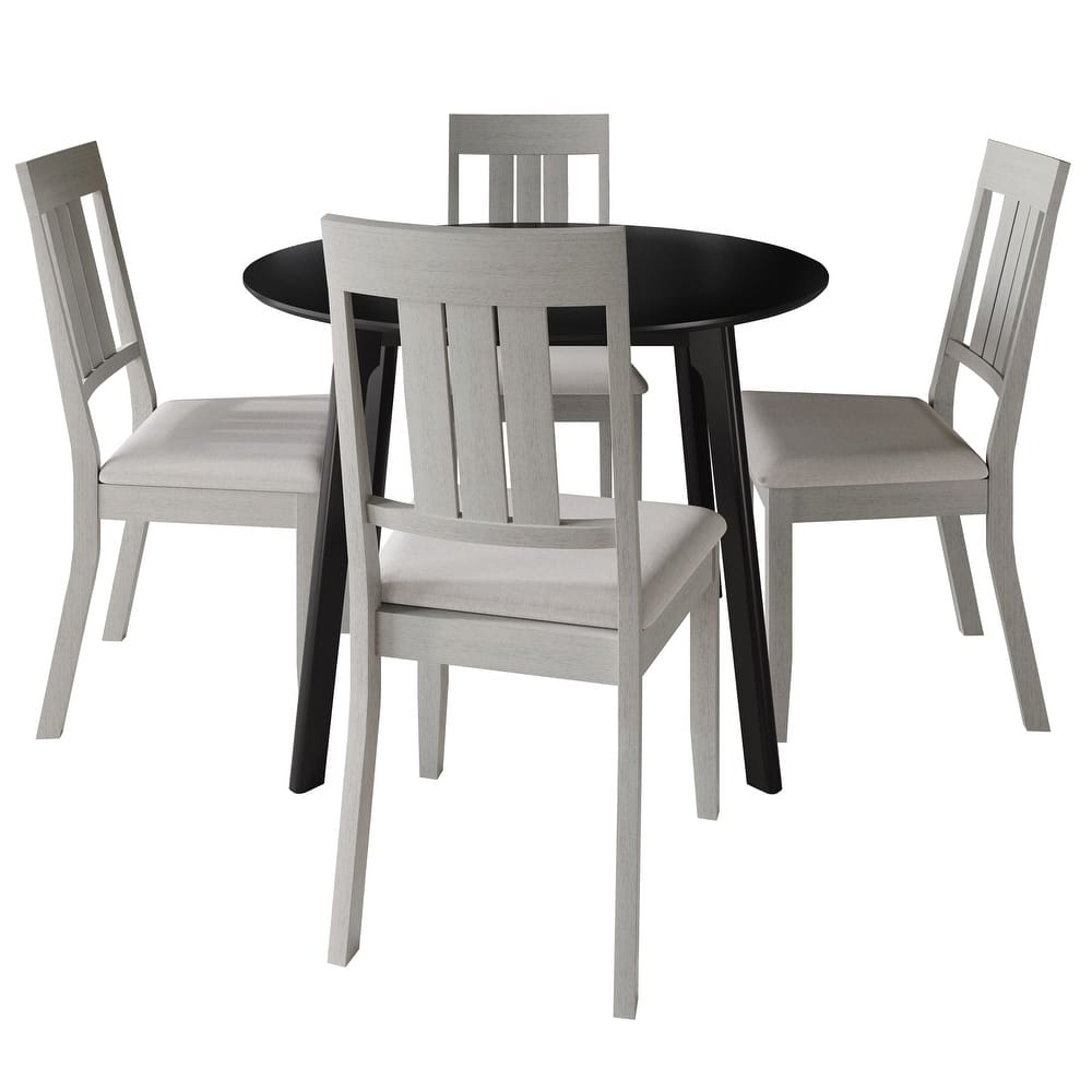 CraftPorch Classic 4-Piece Chair and Round Table Wooden Dining Set