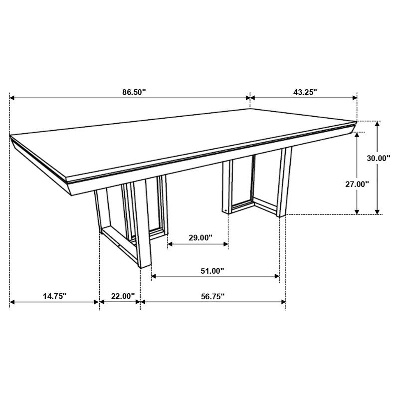 Kelly Beige and Dark Grey Rectangular Dining Table Set