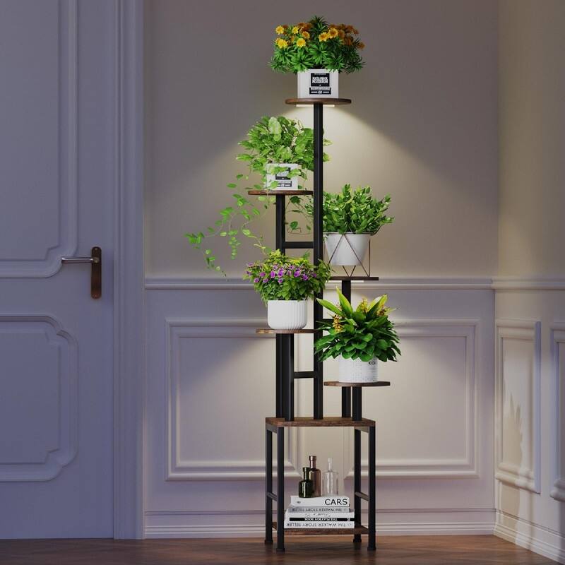 Plant Stand Indoor with Grow Light - 11 x 11 x 50 inches